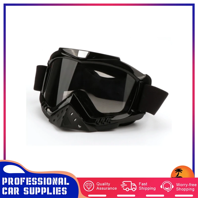 

Motorcycle Goggles Breathable Glasses With Adjustable Strap UV Protect Motorbike Ski Glasses For Helmet Racing Dirt Bike
