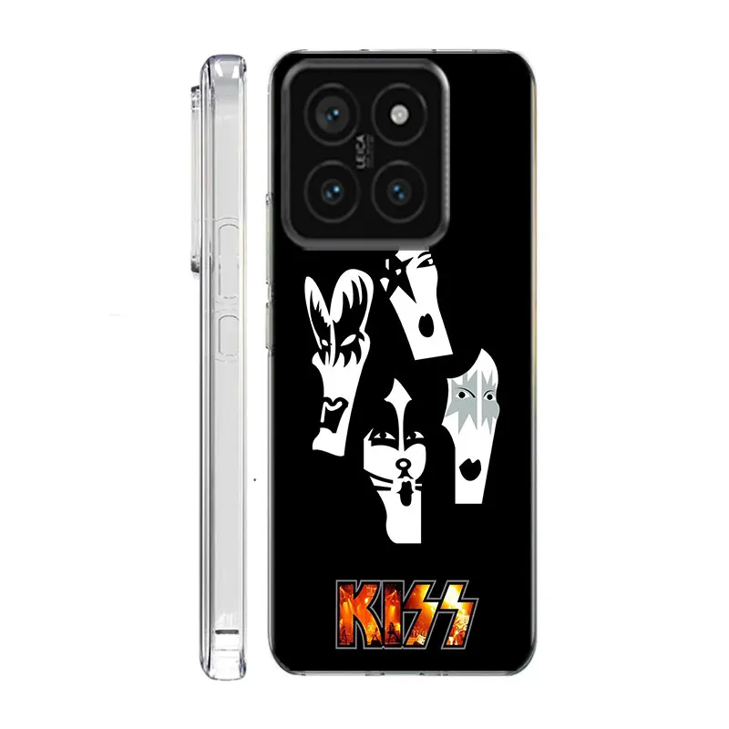 Прозрачный чехол для телефона Kiss Rock Band Xiaom Mi 12 12T 11T 10T 9T 13 11 10 9 8 Lite CC9 CC9E Pro 6X 5X A1 A2 A3 Cover