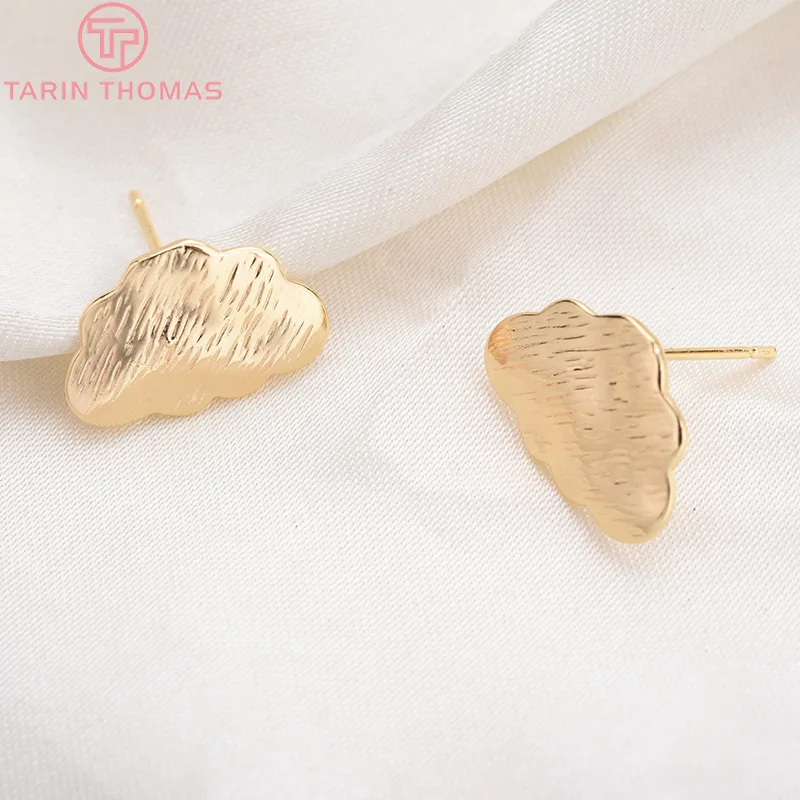 6 шт. латунные серьги-гвоздики с отверстиями 24 к | Украшения и аксессуары