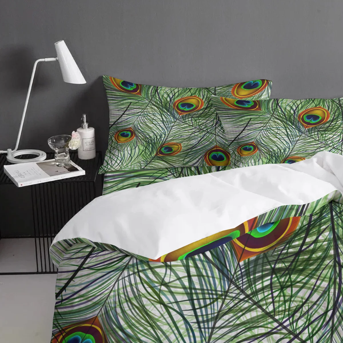 Комплект постельного белья с перьями и павлином | Дом сад