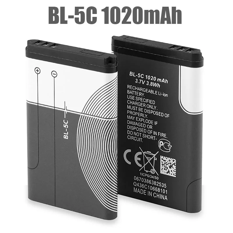 Литий-полимерный аккумулятор BL 5C BL-5C 3 7 В для телефона Nokia 1100 1110 1200 1208 1280 2600 2700 3110 5130