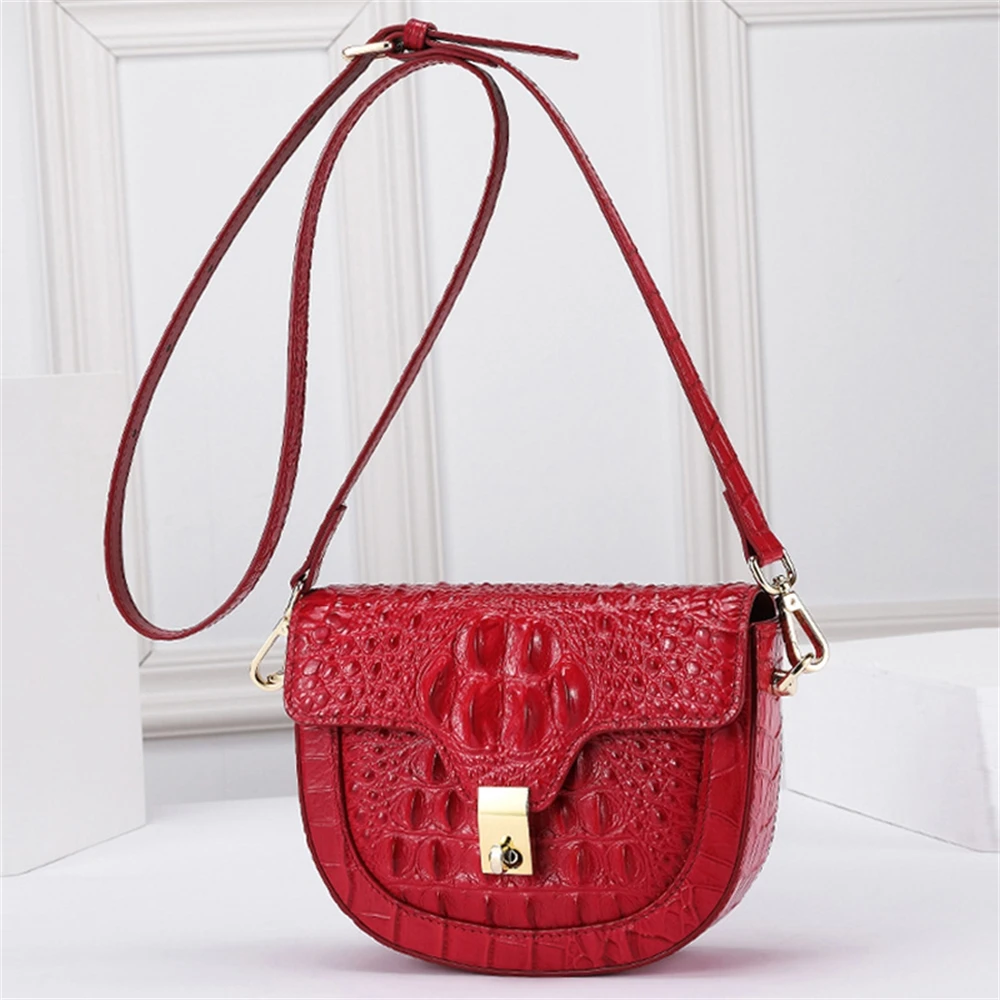 

Genuine women's leather bag, crocodile shoulder bag, luxury, famous