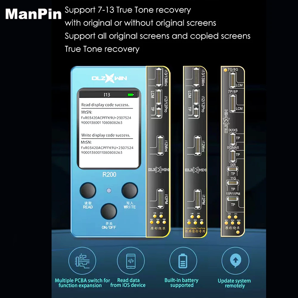 Tanie R200 True Tone Recover Dla IPhone 13 Mini 12 Pro Max 11 XS X 8 Plus Ekran LCD Wyświetlacz Czujnik światła Otoczenia Naprawa Programatora