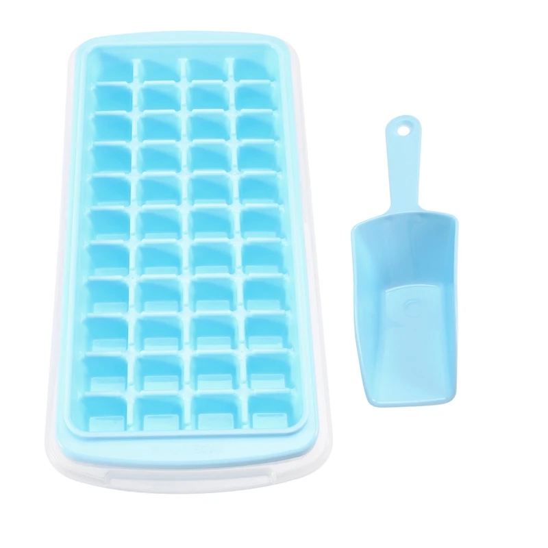 

Поднос для льда с крышкой и корзиной, Силиконовый поднос для льда для морозильной камеры, в комплекте с контейнером для льда, ложкой и крышко...