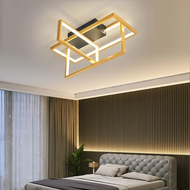 

Modern Nordic Indoor LED Ceiling Lighting Black Gold Luster For Indoor Living Room Foyer Bedroom Kitchen Parlor 90-260V Fixture