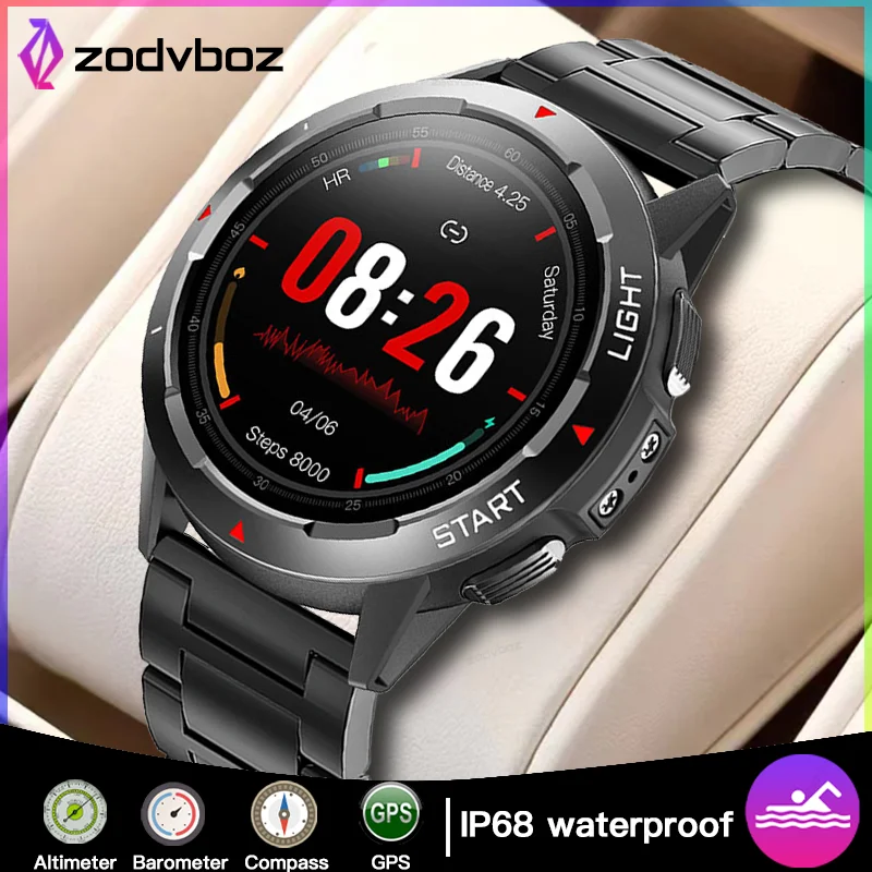 

2022 Outdoor Sports Swimming Fitness Men Smart Watch GPS IP68 Waterproof Altimeter Barometer Compass SmartWatch for Android IOS