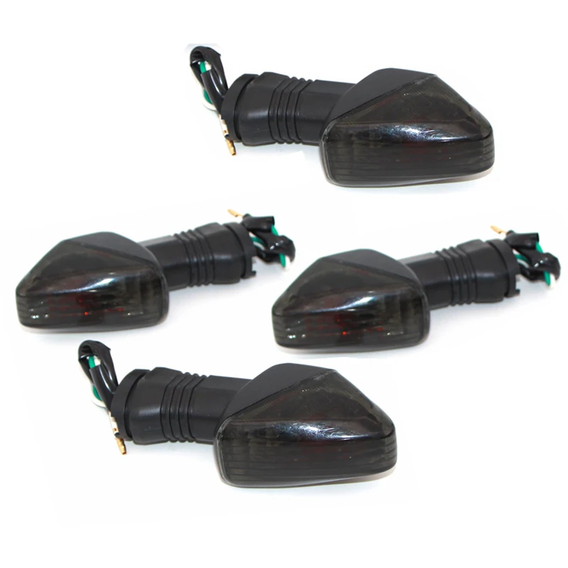 

4Pcs Black Lens Front Rear Turn Signal Light Connector Signal Lamp Indicator Fit For KAWASAKI ZX-6R KLE500 KLE650 KLR650 Z750S