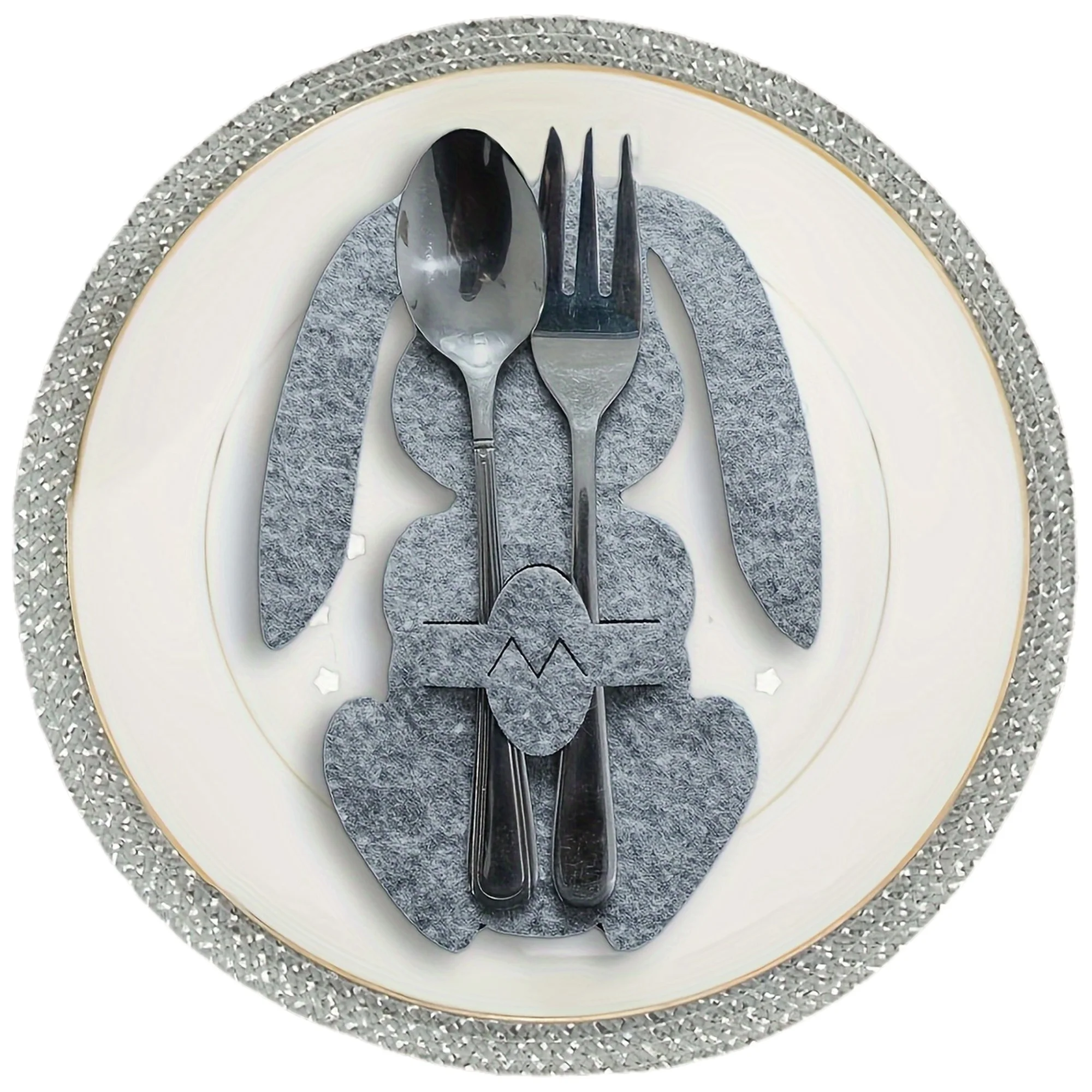 

Войлочные держатели для столовых приборов с дизайном кролика