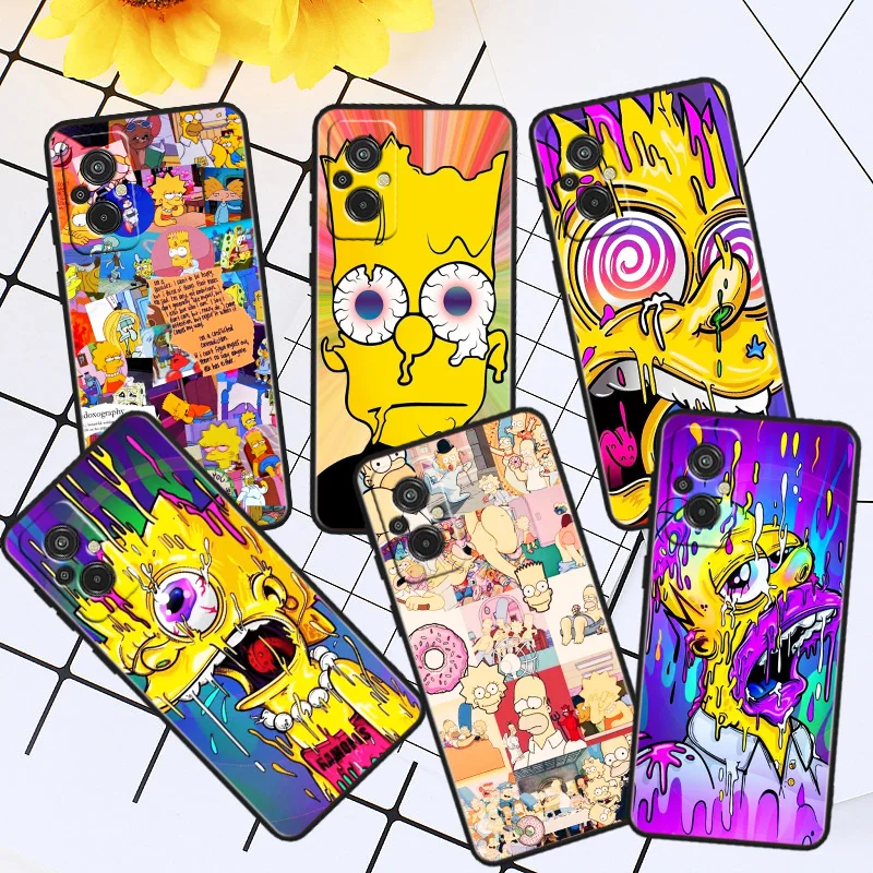 

Simpson Family Cute Cartoon Phone Case For Xiaomi Redmi K60E K60 K50G K50 K40S K40 K20 S2 6A 6 5A 5 Pro Ultra Black Soft Cover