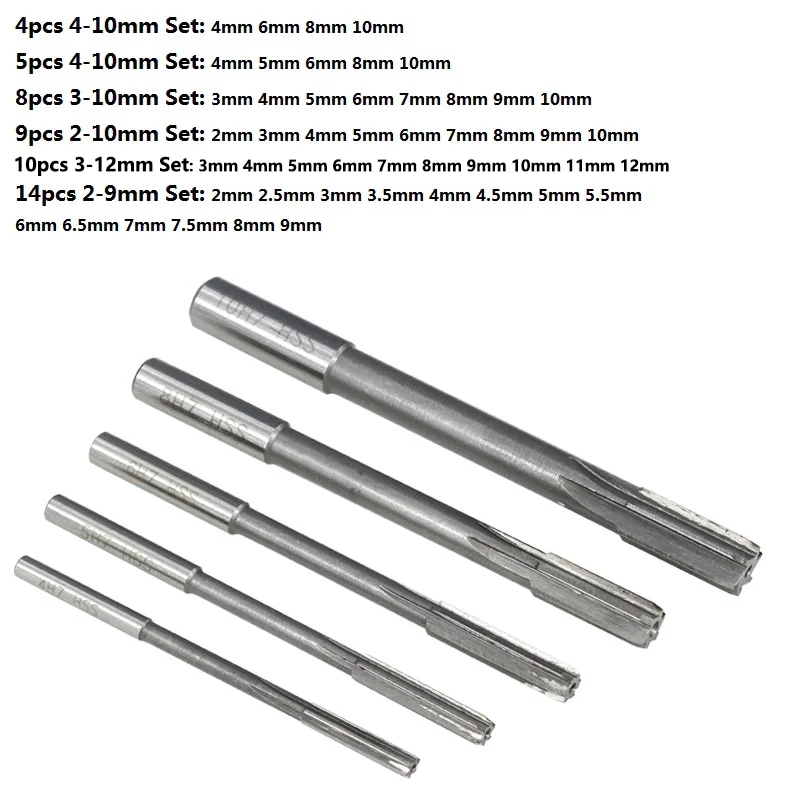 JMT High-speed Steel High-precision Spiral Inner Hole White Steel Alloy Straight Shank Reamer