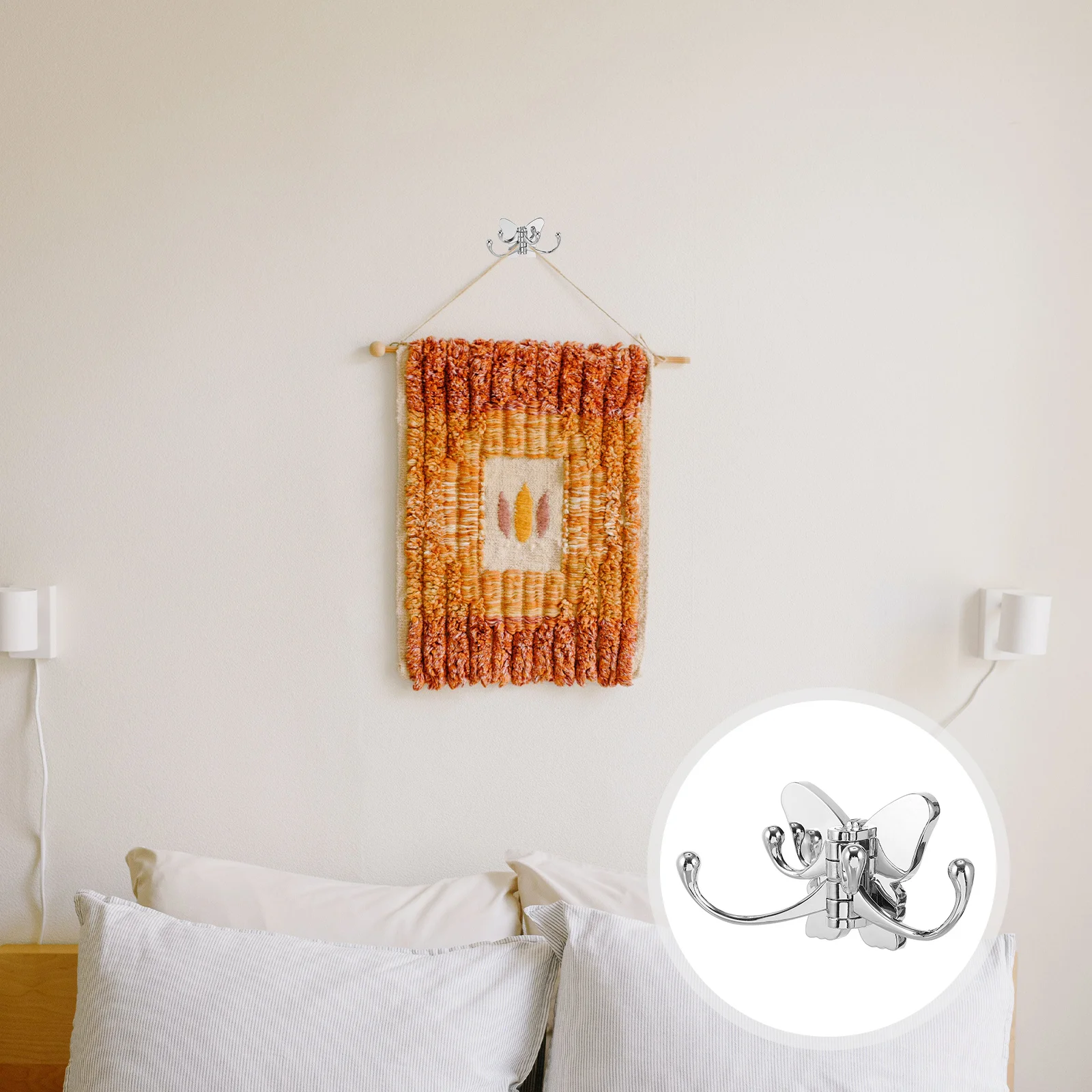 

1pc Rotating Butterflies Hook Creative Hook Door Back Hook with Parts