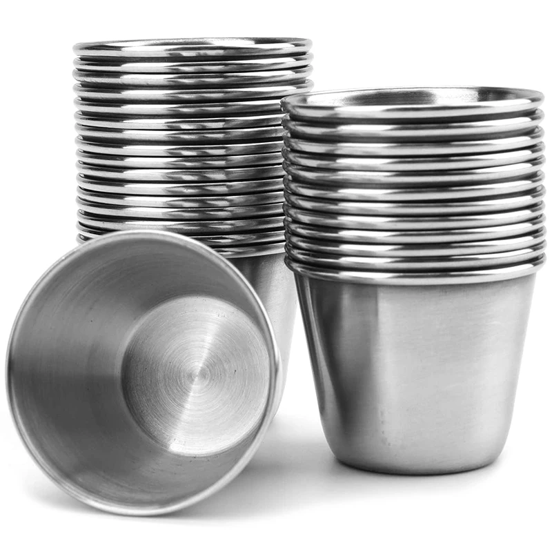 

Sauce Cups 30 Pack. Reusable, Stackable Portion Containers For Sampling, Salad Dressing, Sides Or Dipping Sauces
