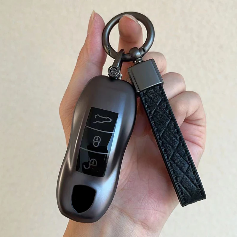 Фото Чехол для ключей автомобиля из TPU с брелоком для Porsche Panamera, Spyder, Carrera, Macan, Cayman, Cayenne, 911, 970, 981, 991, аксессуары №5