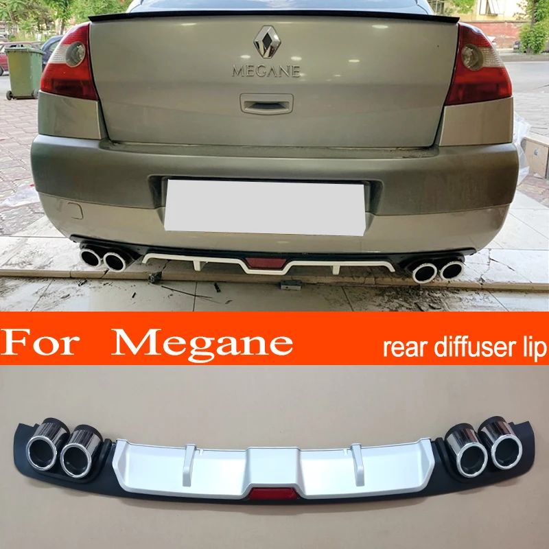 

Megane 2 SD HB ABS Plastic Silver / Black Car Rear Bumper Rear Diffuser Spoiler Lip for Renault Megane 2 SD HB