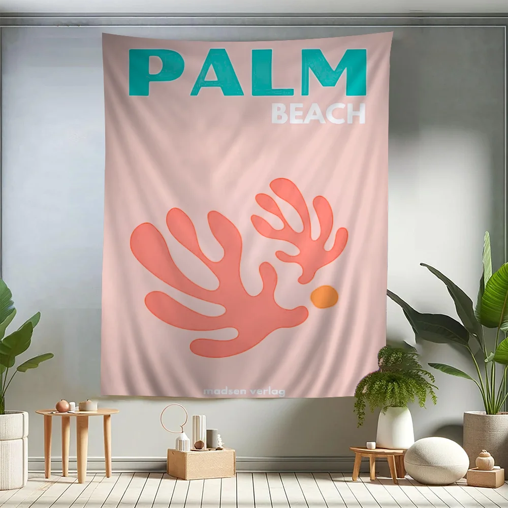 Современный Живописный Дорожный Настенный Гобелен Микано Пальма Майами Большой