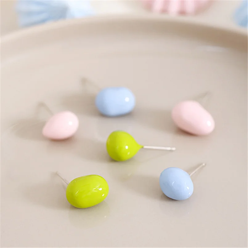 

1pc Candy Color Irregular Pearl Stud Earrings For Women Girls Cute Enamel Earrings Korean Style Jewelry Gift Brincos