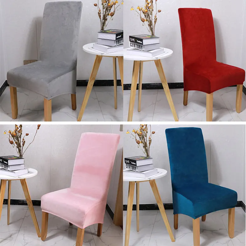 

1/2/4/6 PCS removable and washable solid color chair cover soft velvet fabric used for dining room seats armrests 20 colors