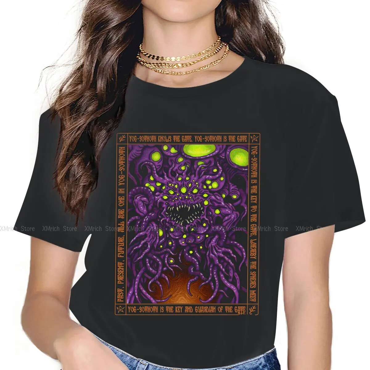 

Yog Sothoth Icon Sweet Girls Women T-Shirt Cthulhu Mythos HP Lovecraft Horror Great Old Ones 5XL Blusas Harajuku Casual Tops