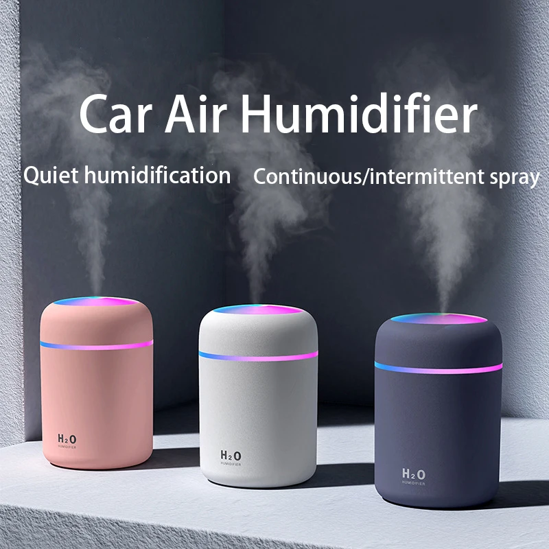 

Car Air Humidifier Mini Ultrasonic Diffuser Car Purifier Aroma Anion Mist Maker LED Night Lamp Humidifier silent spray