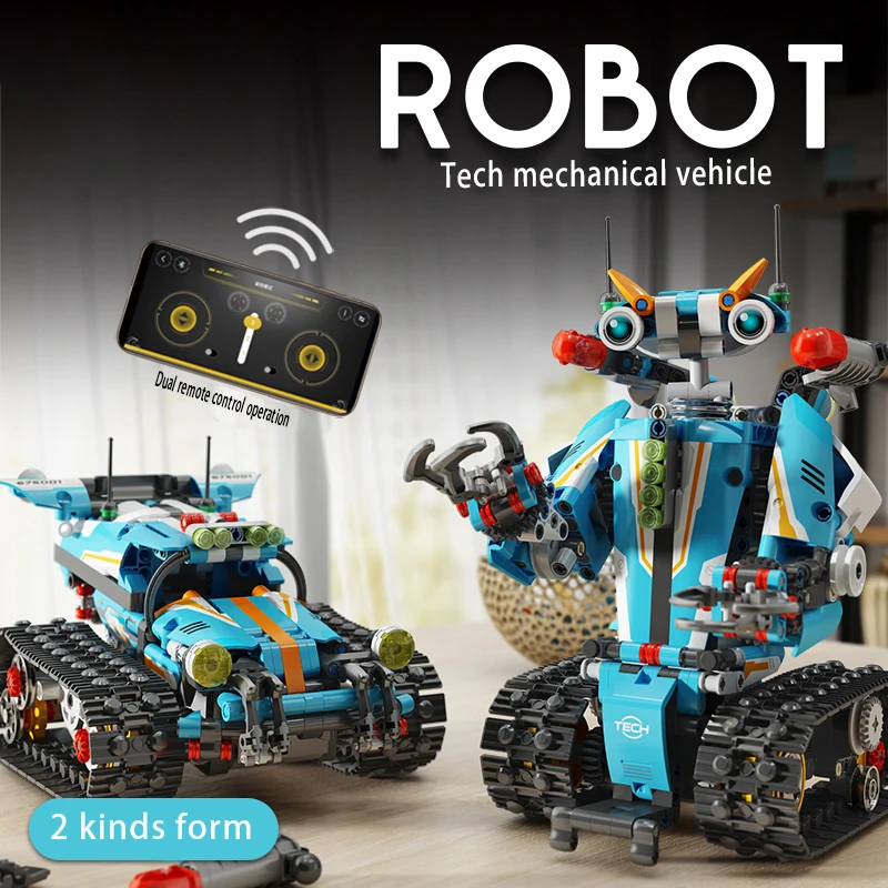 

City Technology RC Car Robot Building Block Model APP Remote Control Robot 2 Kinds of Transformable Children's Toy Gift