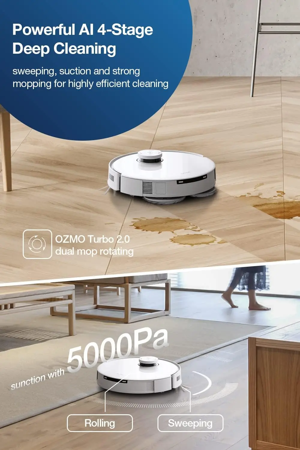 Комбинированный робот-пылесос и швабра ECOVACS DEEBOT T10 OMNI автоматическое