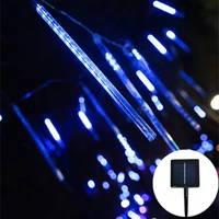 solar led meteor shower string lights waterproof street lights garlands for outdoor wedding garden patio lights christmas decor