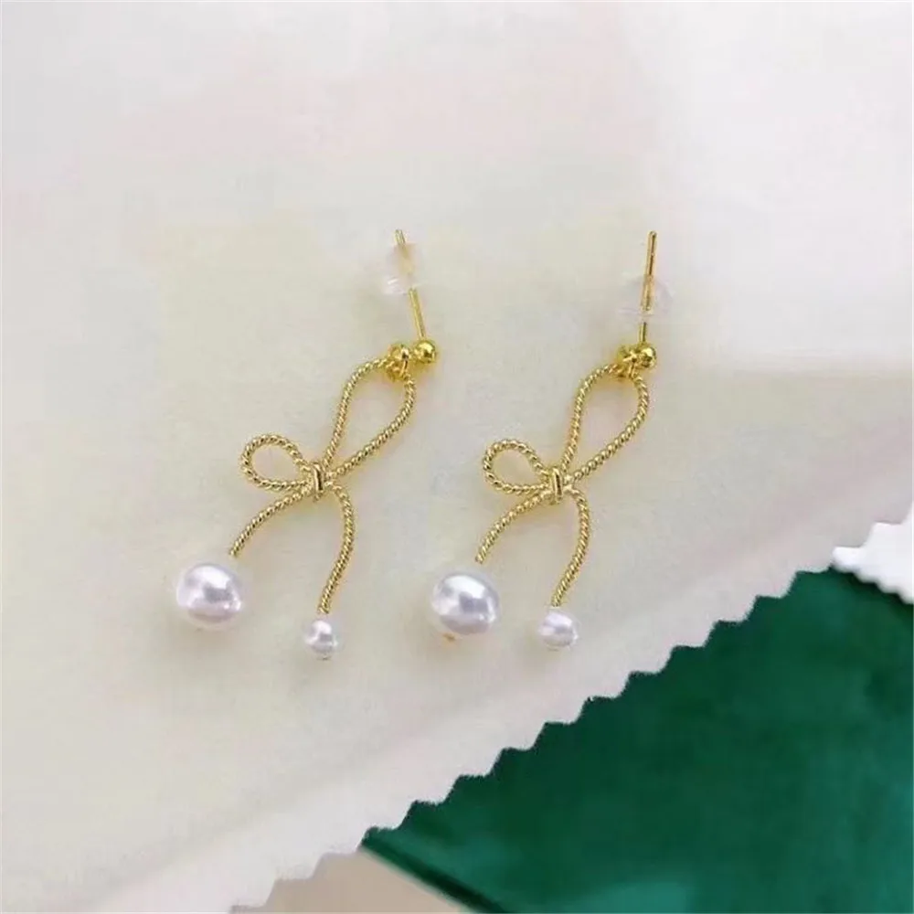 S925 Sterling Silver Pearl Beads Stud Earrings Setting Base Diy Jewelry Making Findings&Components