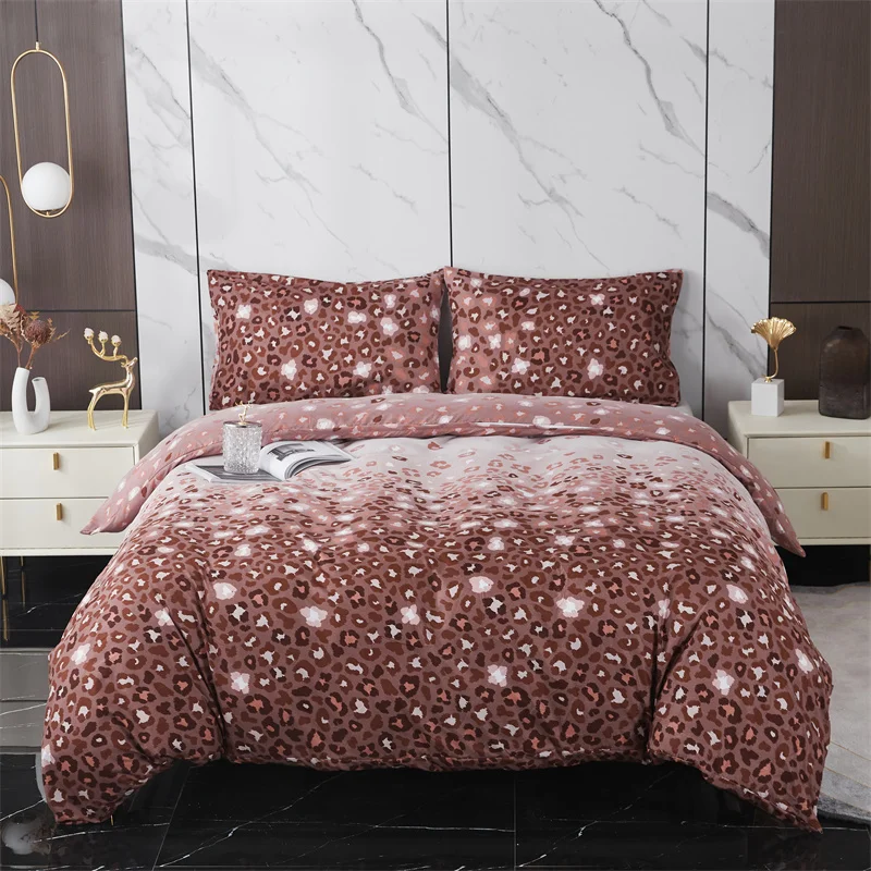 

Роскошный Розовый леопардовый комплект с пододеяльником и наволочкой, Детский Комплект постельного белья, размеры AU/EU/UK/US Queen King для мальчик...