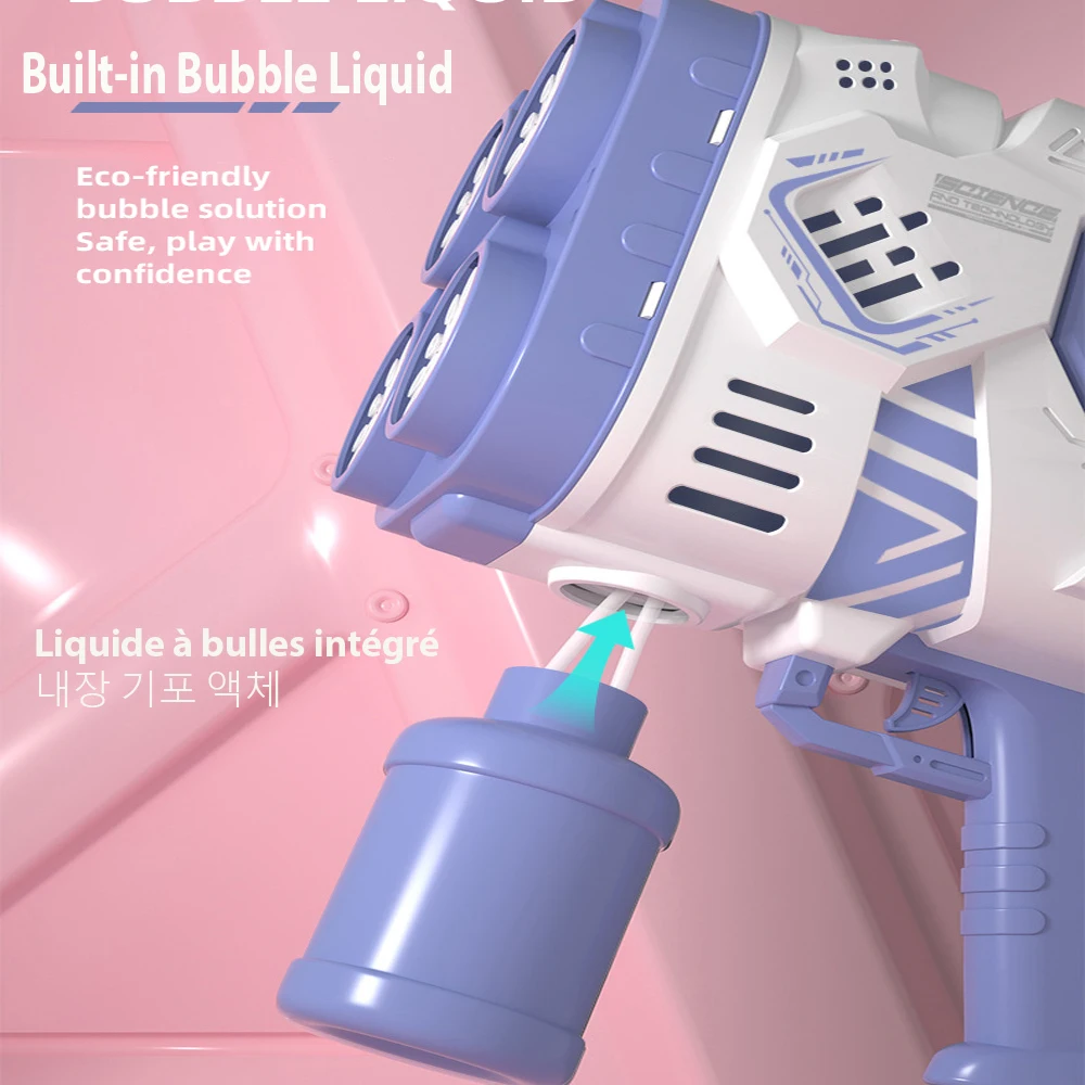 Детский автоматический электрический пистолет для мыльных пузырей со