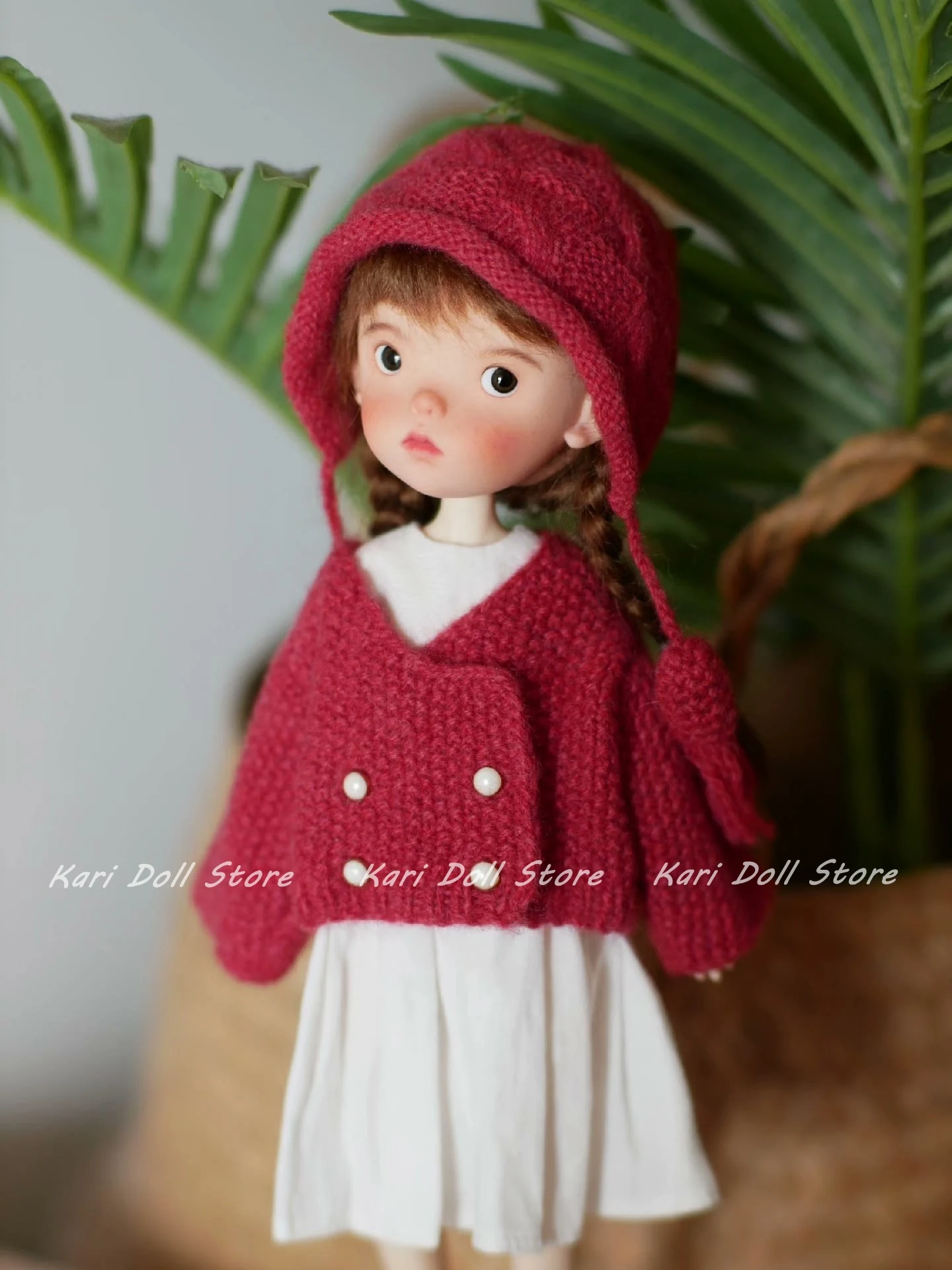 Kari Doll Одежда и юбки платье Комплект красной куртки ручной вязки для куклы Landazz