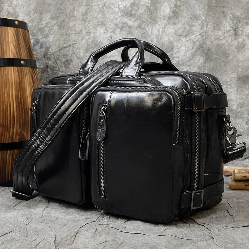 Men's Genuine Leather Shoulder Bag Messenger Bag Travel Laptop Bag Men Male Document Business Bag Leather Briefcase Bag