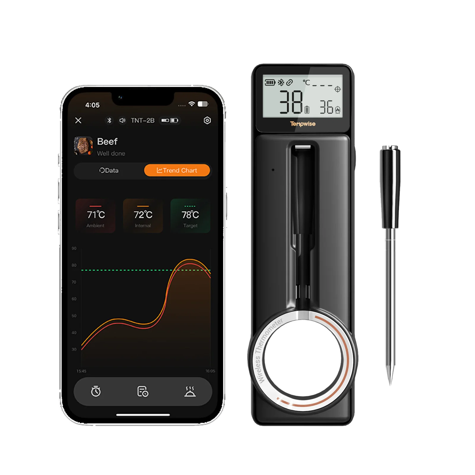 

Tempwise Bluetooth 5.4 Термометр для мяса