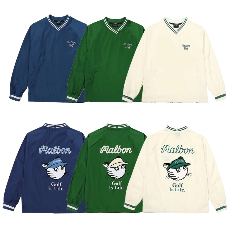 

Новинка 2022, Мужская нейлоновая куртка для гольфа, Женский пуловер с длинным рукавом, свободная повседневная одежда для гольфа с принтом и за...