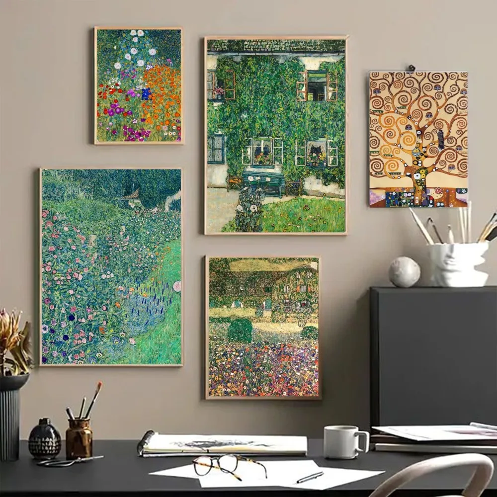 Классический постер Густава Климта из белой бумаги необычная Наклейка на стену