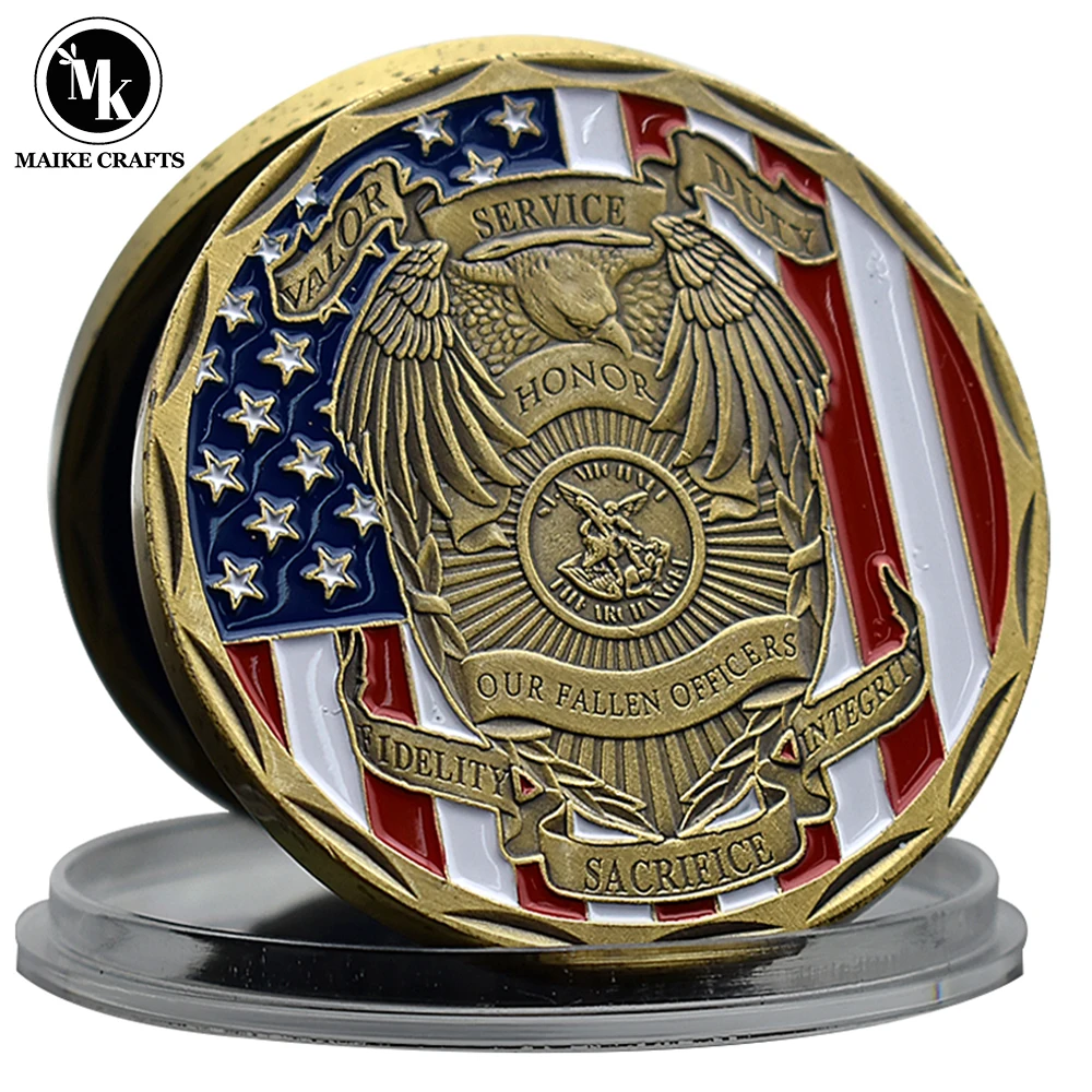 

St Michael Archangel Commemorative Coin Our Fallen Officer Patron Saint Challenge Coin Collectibles Holiday Gift