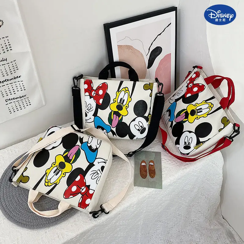 

Disney Goofy Mickey and Minnie Cartoon Shoulder Bag Simple Fashion Canvas Bag Tote Bag Eco Bag Shoulder Bag Women Bags for Women