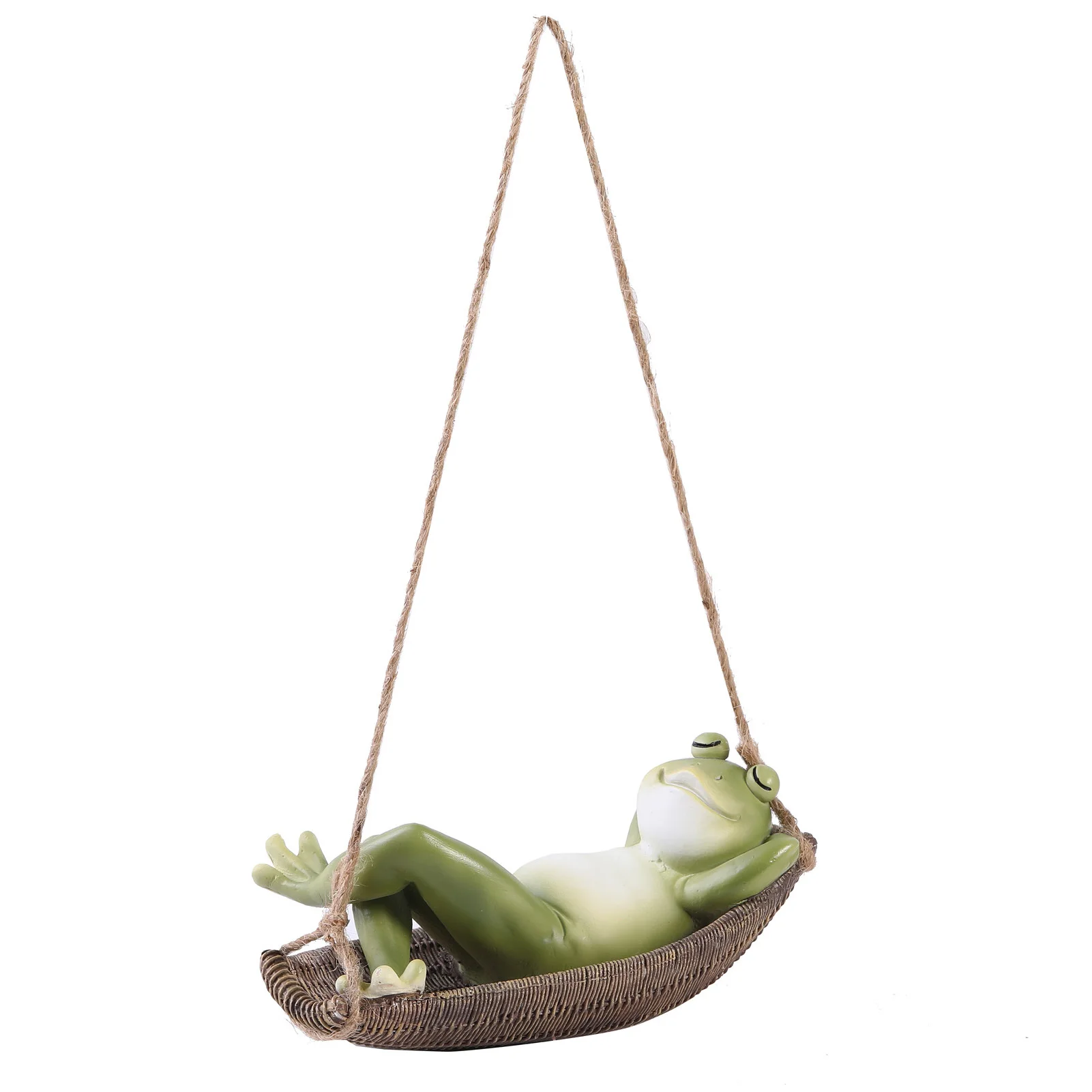 

Садовая статуя лягушки, милая Спящая Лягушка на качели, садовая художественная статуя, подвесная садовая лягушка, декор для помещения и ули...