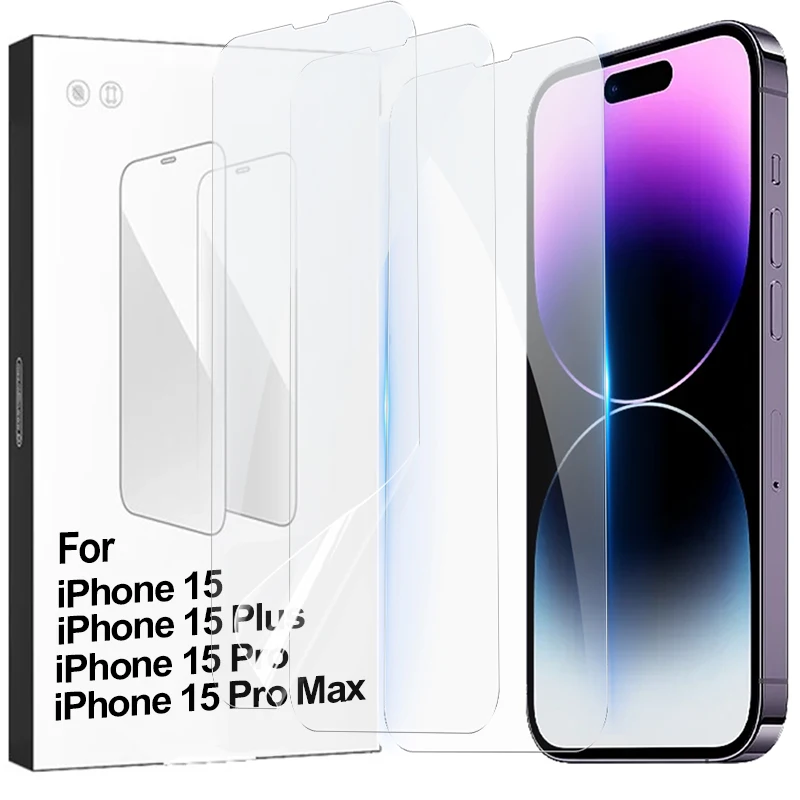 

Anti-fingerprint Soft Hydrogel Protective Films For iPhone 15ProMax 15Pro 15 Plus 14Pro 14 Plus Clear Screen Protector Not Glass