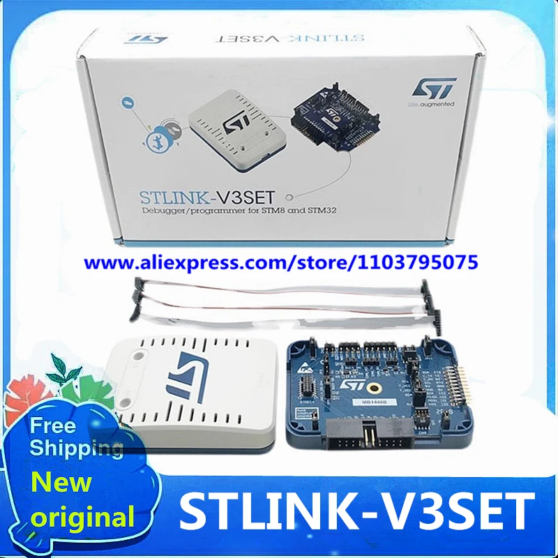 Фото 1 шт./лот, новый оригинальный процессор STLINK-V3SET на базе STM8S STM32, программатор 5 В USB 2,0, JTAG DFU, аутентичный, не клон ST LINK V3 №1