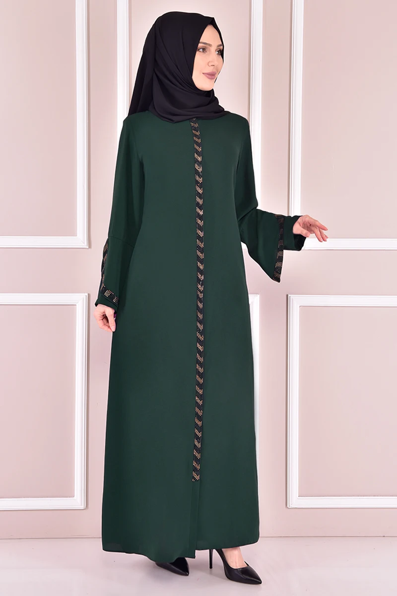 Молитвенное платье на молнии, изумрудная модная одежда, женское мусульманское платье, мусульманская одежда, абайя, Саудовская Аравия, мусул...