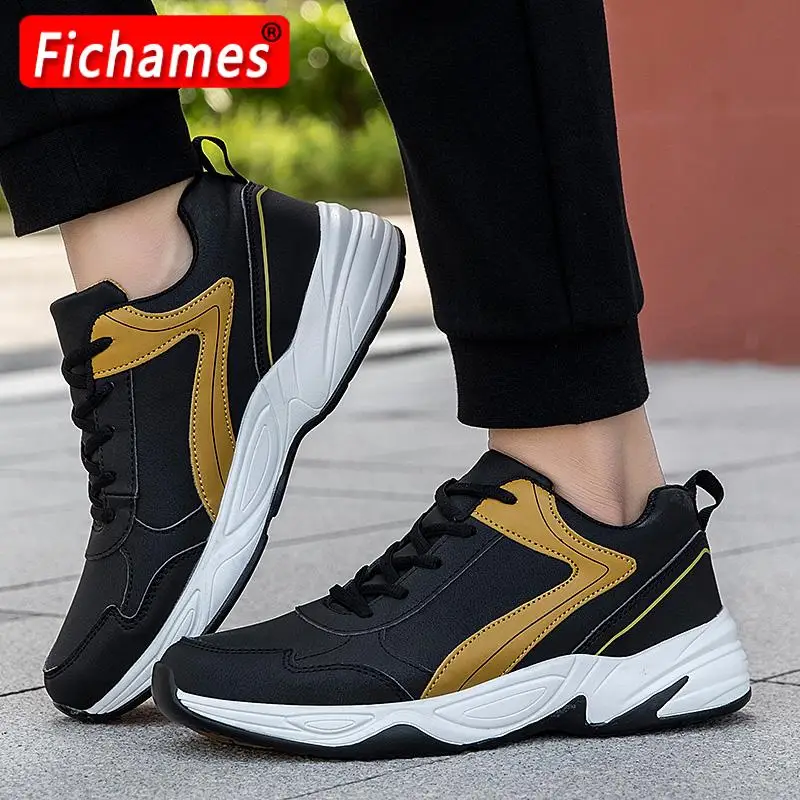 

Кроссовки мужские кожаные для бега, мягкие кеды для отдыха, модная весенняя уличная прогулочная обувь, большие размеры 48