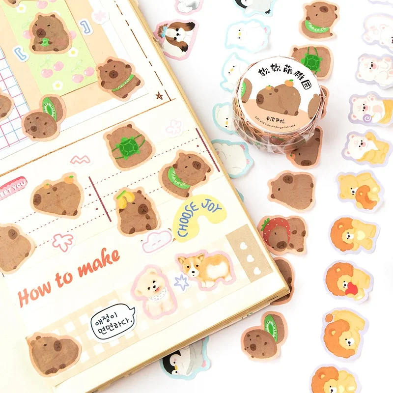 Фото 24PCS/ лот KAWAII CAT пингвин панда наклейки ленты милые скрапбук DIY дневника декоративные канцелярские наклейки альбом STICK LABEL №3