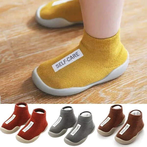 

Unisex Baby Shoes First Shoes Baby Walkers Toddler First Walker Baby Girl Kids Soft Rubber Sole Baby Shoe Knit Booties Anti-slip