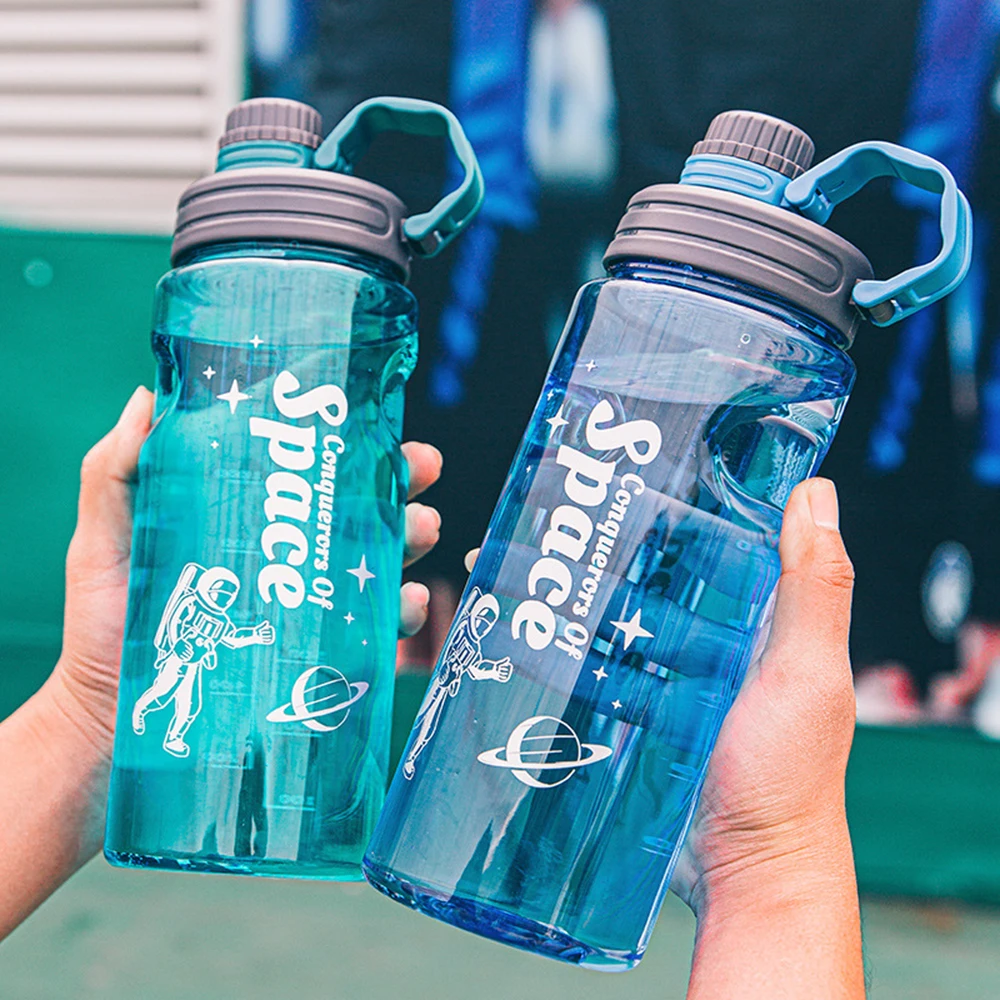 

1.1L/1.5L/2L Large Capacity Sport Water Bottle With Handle Motivational Water Cup Portable Outdoor Travel Camping Fitness Kettle
