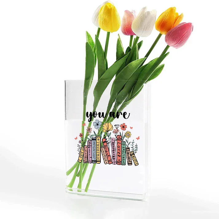 Книжная ваза для цветов прозрачная акриловая современные прозрачные