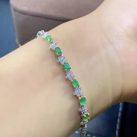 100 925 sterling silver emerald chain bracelets charm crystal jewelry trendy bracelet charms luxurious jewelry gift for women