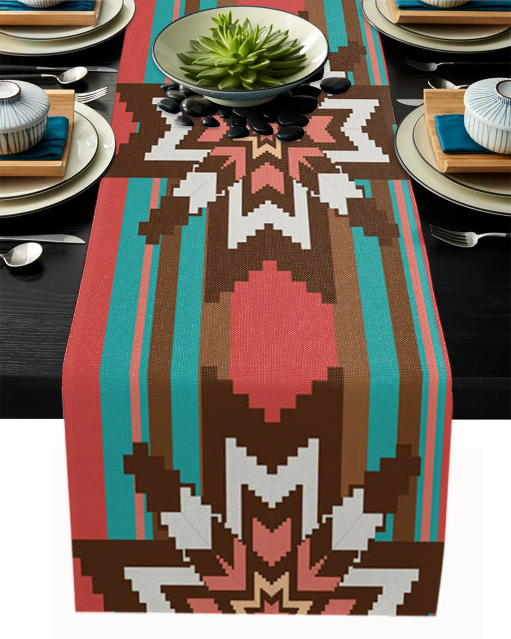 

Geometric Flowers Lines Tablecloth Table Runner Decoration Home Decor Dinner Table Decoration Table Decor