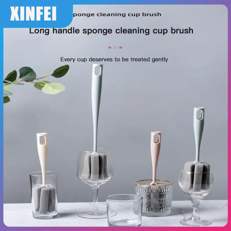 

Cups Cleaner Glass Cleaning Brush Long Handle Cup Brush Durable No Dead Corners Wash Cup Sponge Kitchen Cleaning Tool Household