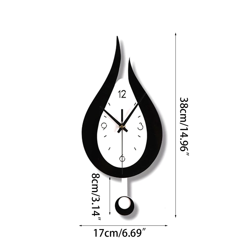 2022 Modern Water Dropping Design Wall Clock Creative Acyrlic Pendulum Clock for Home Bedroom Living Room Office Decoration Mute