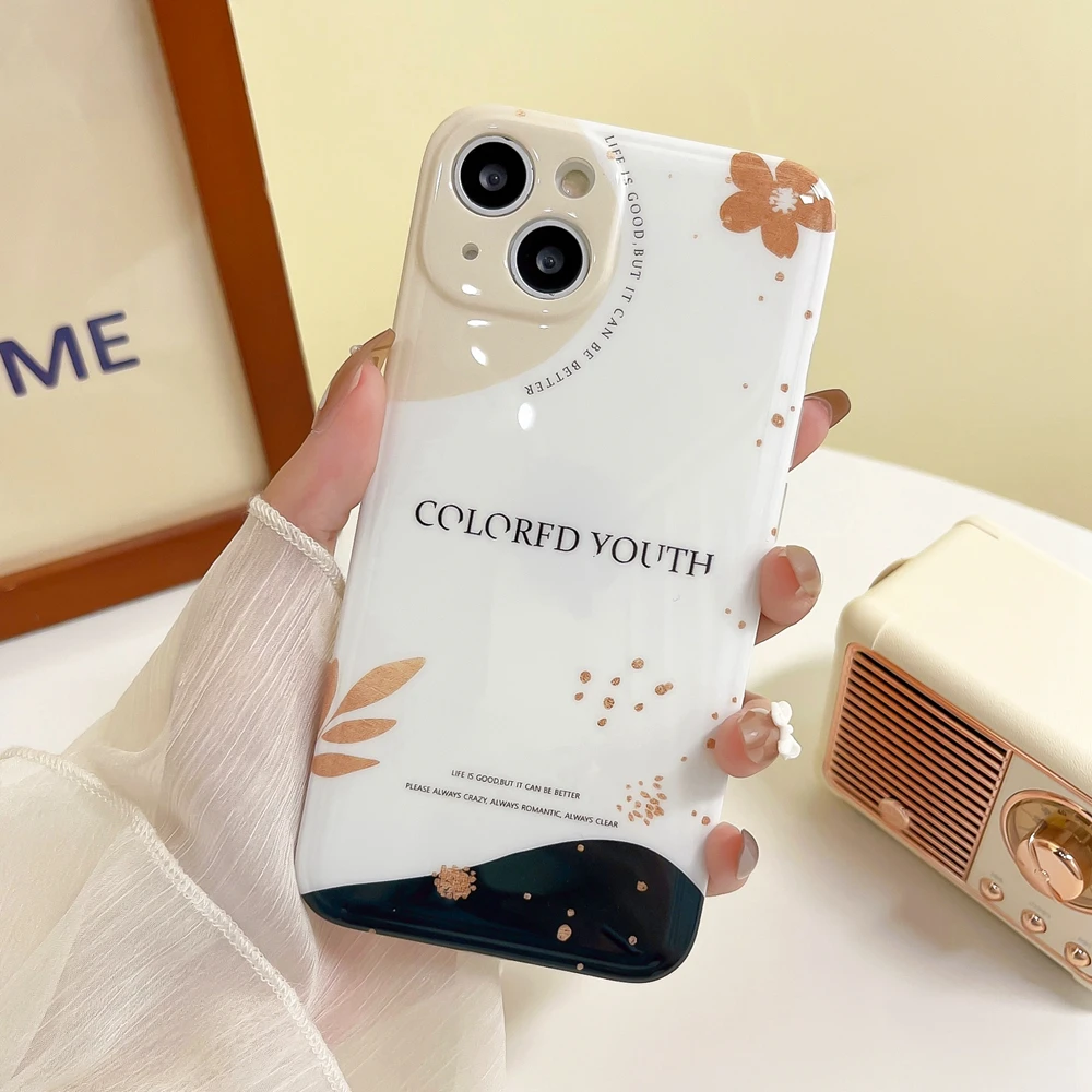 

Abstract Art Flower Painting Phone Case For iPhone 11 12 13 iPhone11 iPhone13 Pro Max Protective Glossy Soft Back Cover Shell